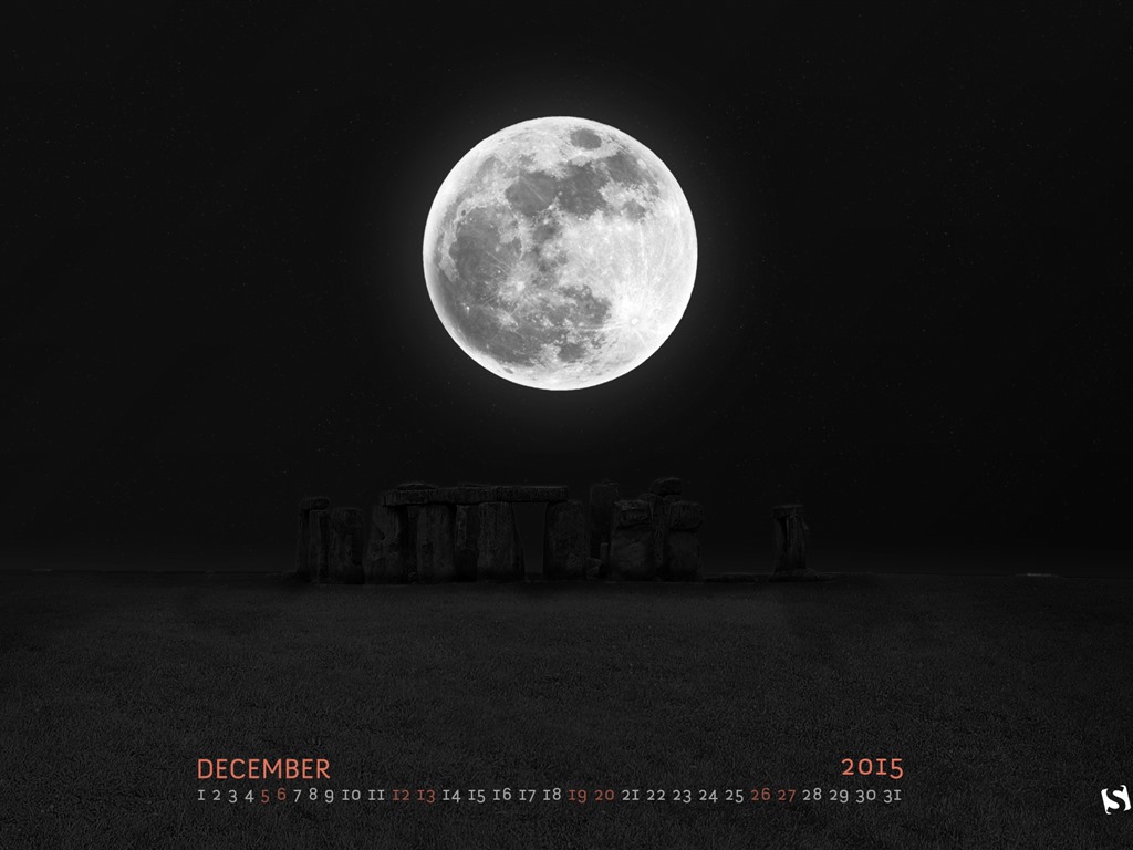 Декабрь 2015 Календарь обои (2) #19 - 1024x768