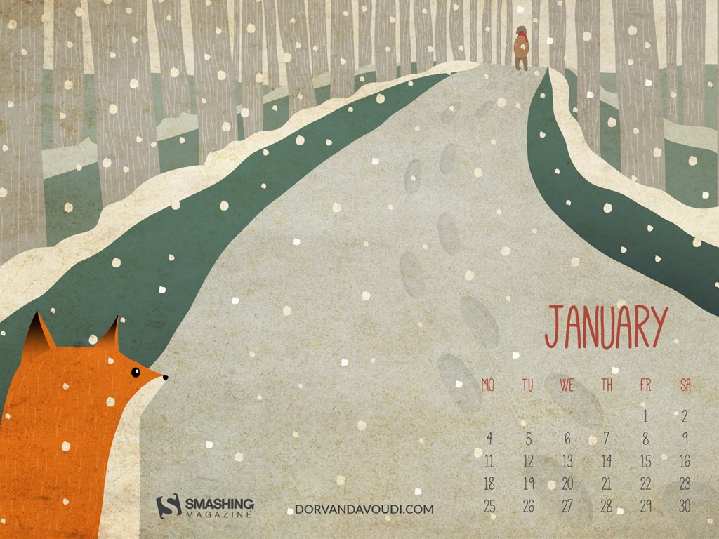 January 2016 calendar wallpaper (2) #6 - 1024x768