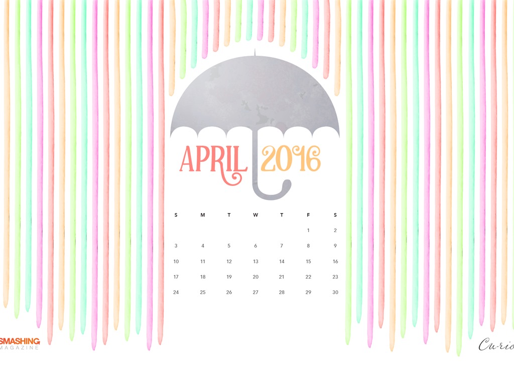 2016年4月カレンダー壁紙（2） #20 - 1024x768