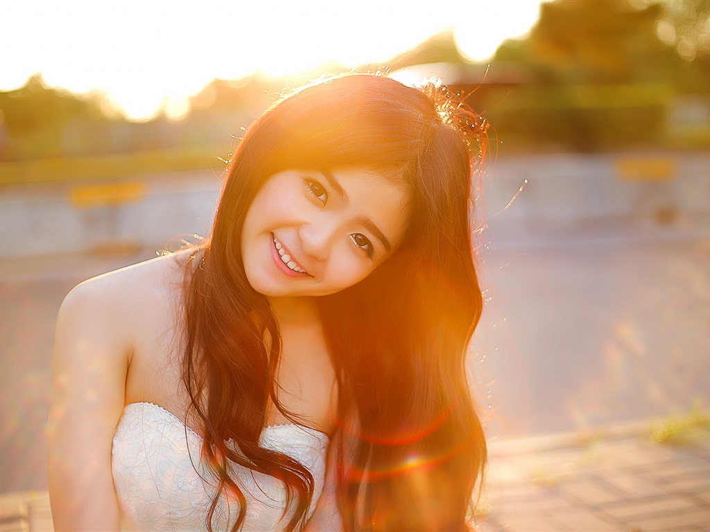 순수하고 사랑스러운 젊은 아시아 여자의 HD 월페이퍼 컬렉션 (1) #4 - 1024x768