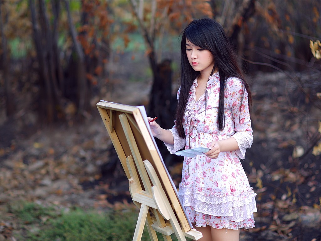 순수하고 사랑스러운 젊은 아시아 여자의 HD 월페이퍼 컬렉션 (1) #25 - 1024x768