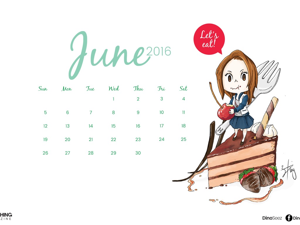 June 2016 calendar wallpaper (2) #13 - 1024x768