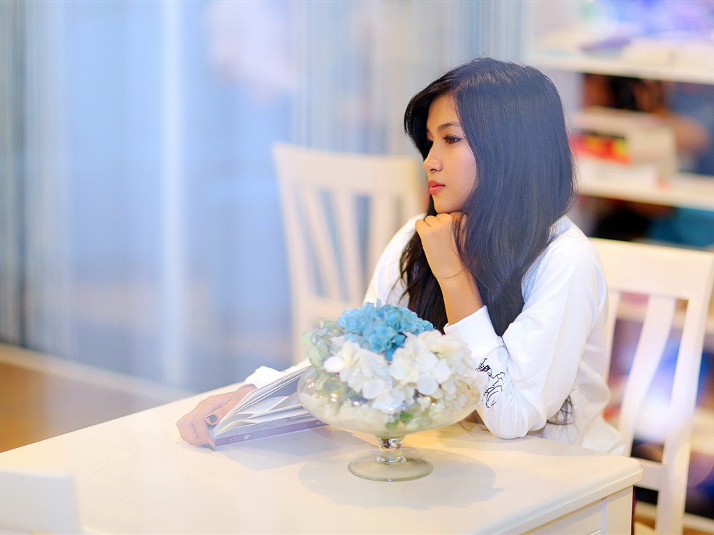 순수하고 사랑스러운 젊은 아시아 여자의 HD 월페이퍼 컬렉션 (2) #8 - 1024x768