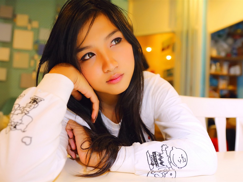 순수하고 사랑스러운 젊은 아시아 여자의 HD 월페이퍼 컬렉션 (2) #9 - 1024x768