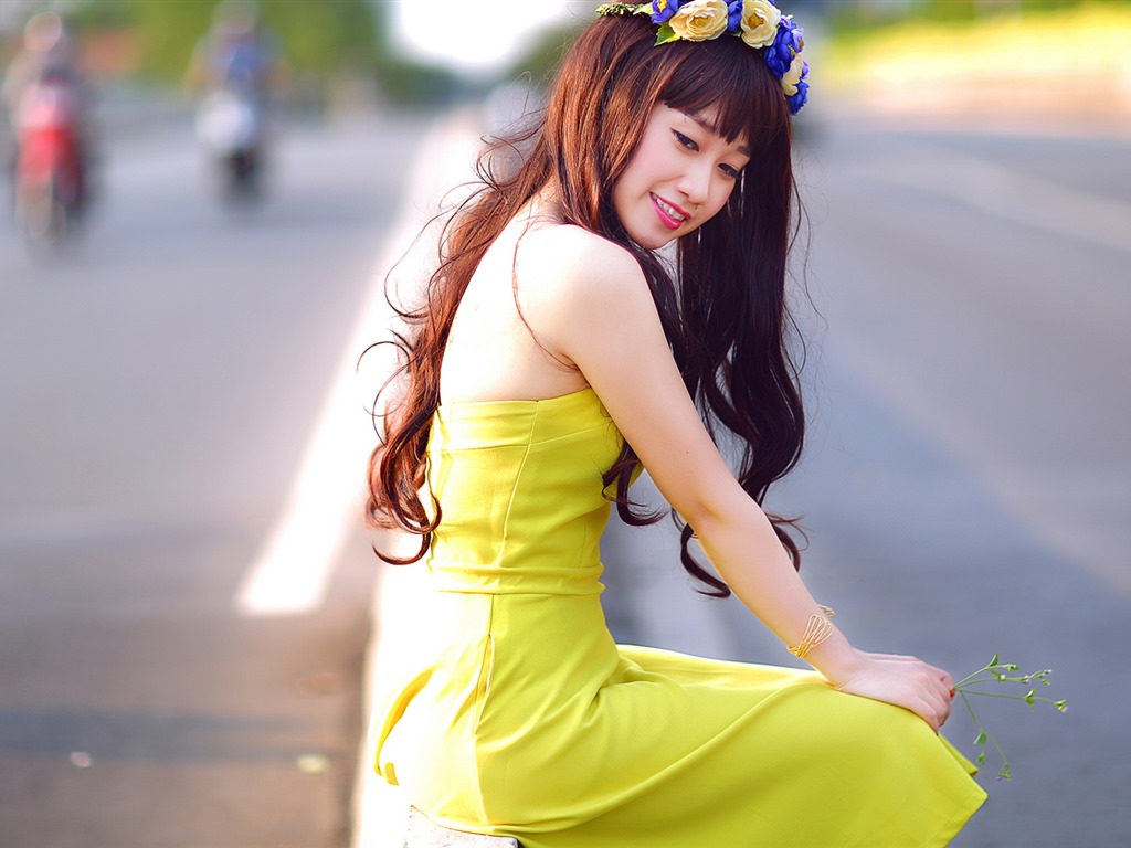 순수하고 사랑스러운 젊은 아시아 여자의 HD 월페이퍼 컬렉션 (2) #27 - 1024x768