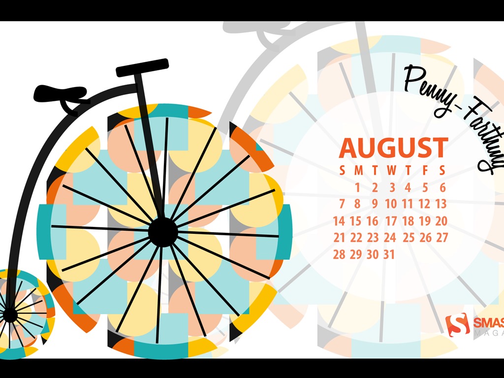 De agosto de el año 2016 fondo de pantalla de calendario (2) #13 - 1024x768
