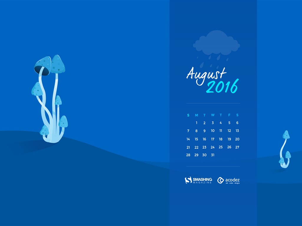 Август 2016 обои календарь (2) #15 - 1024x768