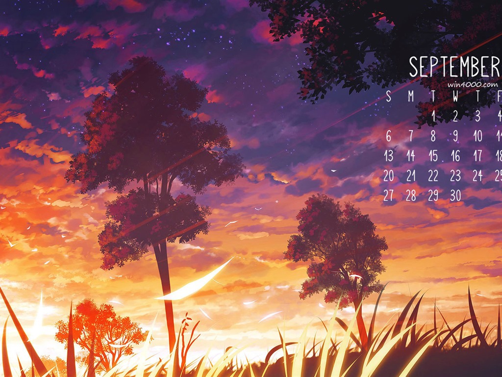 September 2016 Kalender Wallpaper (1) #3 - 1024x768