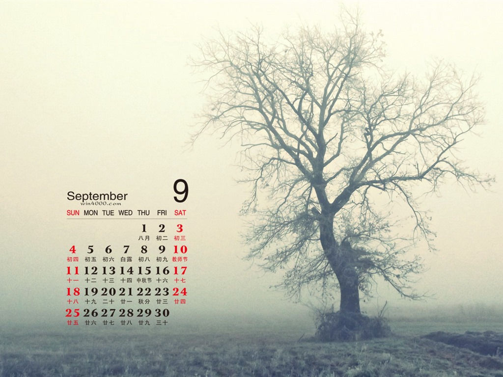 De septiembre de fondo de pantalla de calendario el año 2016 (2) #8 - 1024x768