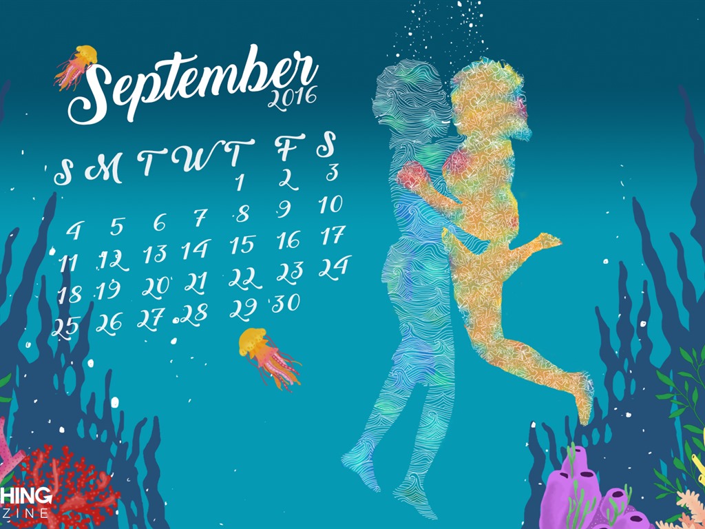 De septiembre de fondo de pantalla de calendario el año 2016 (2) #19 - 1024x768