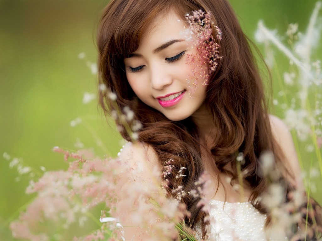 순수하고 사랑스러운 젊은 아시아 여자의 HD 월페이퍼 컬렉션 (4) #24 - 1024x768