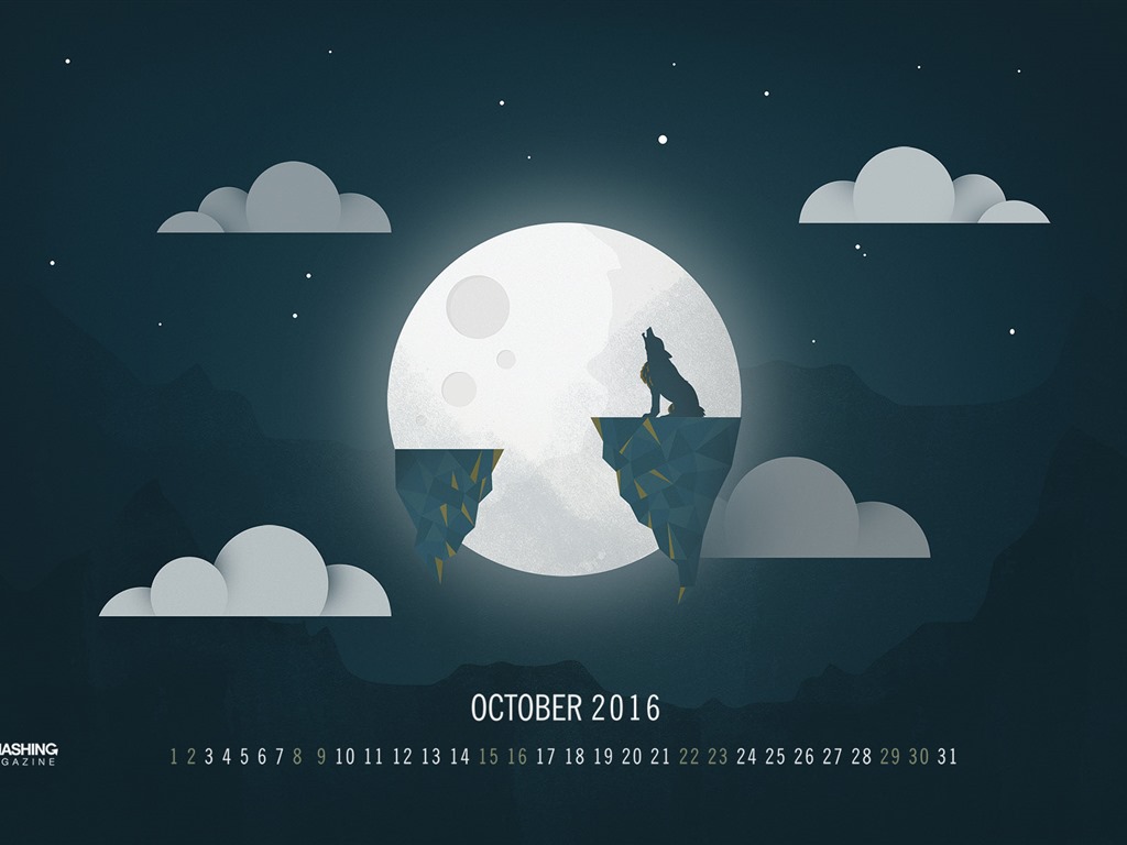 Октябрь 2016 обои календарь (2) #9 - 1024x768