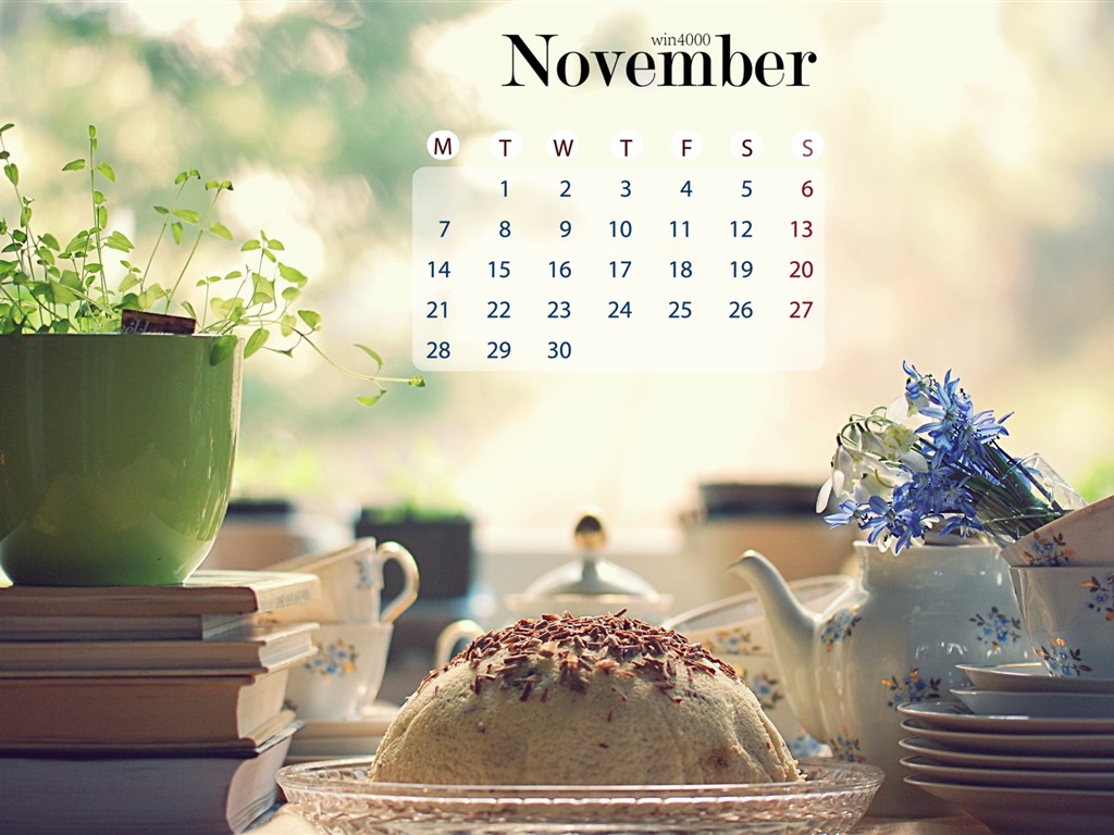 Fondo de escritorio del calendario de noviembre de 2016 (1) #18 - 1024x768