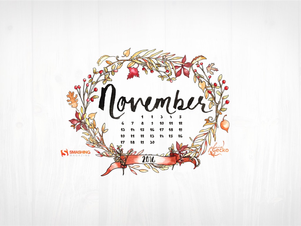 Ноябрь 2016 обои календарь (2) #7 - 1024x768