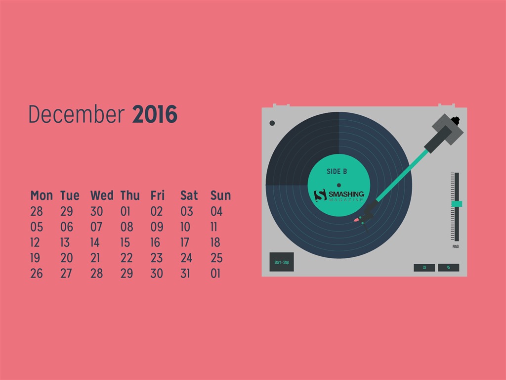 Декабрь 2016 Новогодняя тема обои календарь (1) #29 - 1024x768
