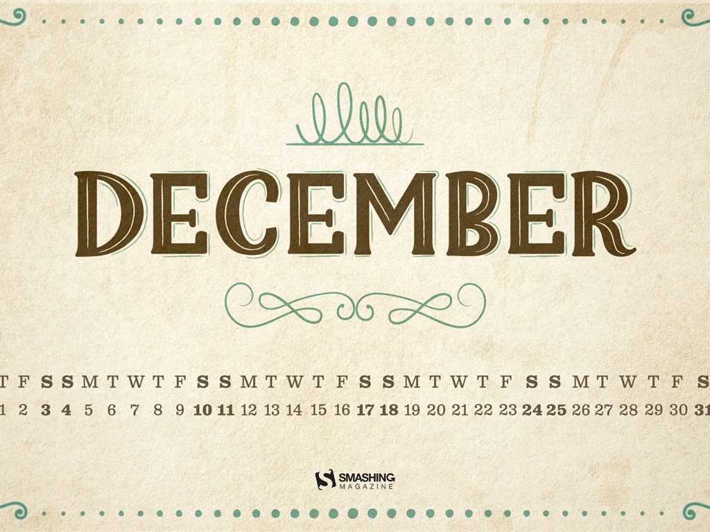 2016年12月クリスマステーマカレンダーの壁紙 (2) #9 - 1024x768