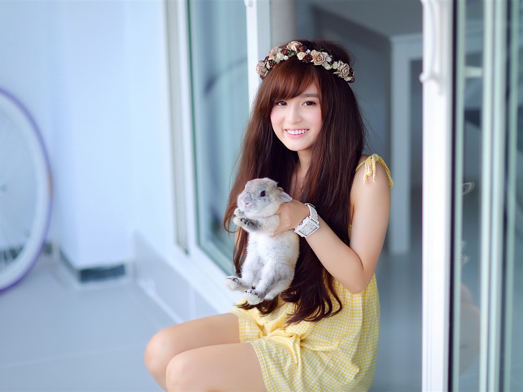 순수하고 사랑스러운 젊은 아시아 여자의 HD 월페이퍼 컬렉션 (5) #23 - 1024x768