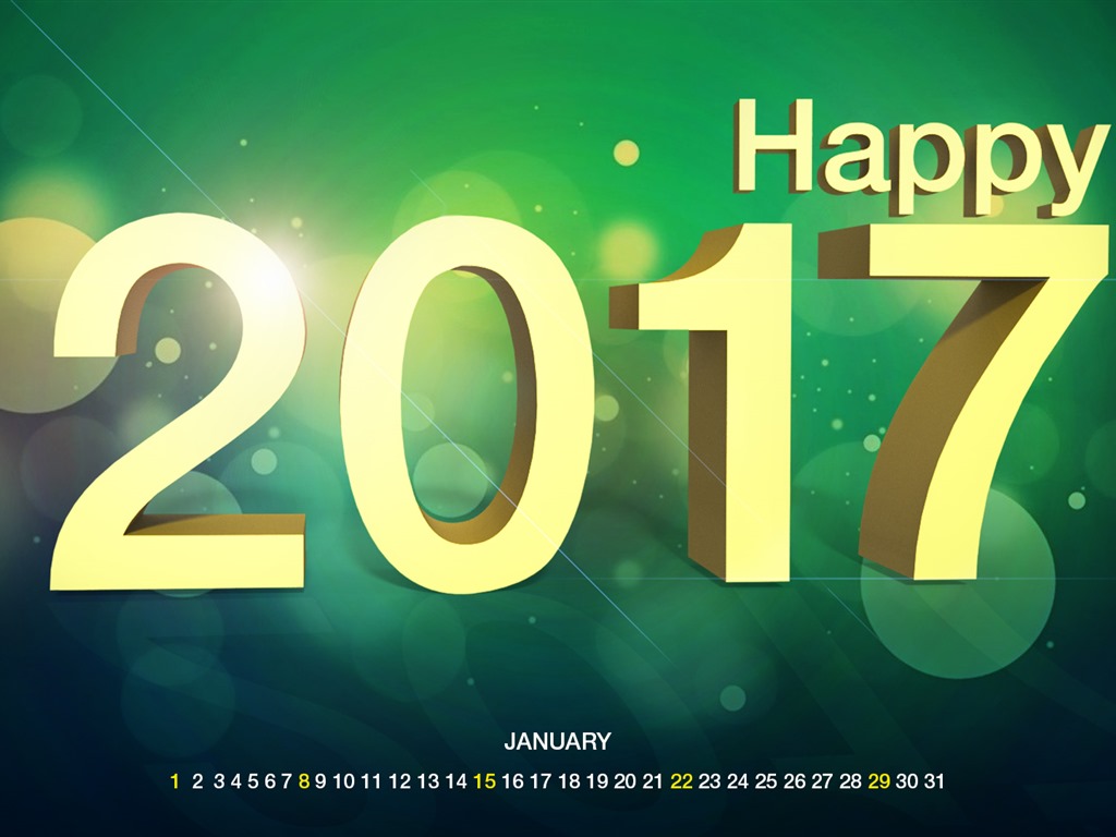 Januar 2017 Kalender Hintergrund (2) #1 - 1024x768