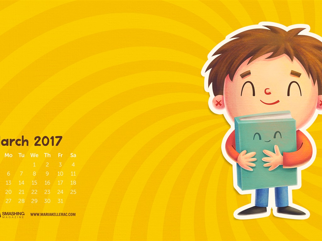 Března 2017 kalendář tapeta (1) #20 - 1024x768