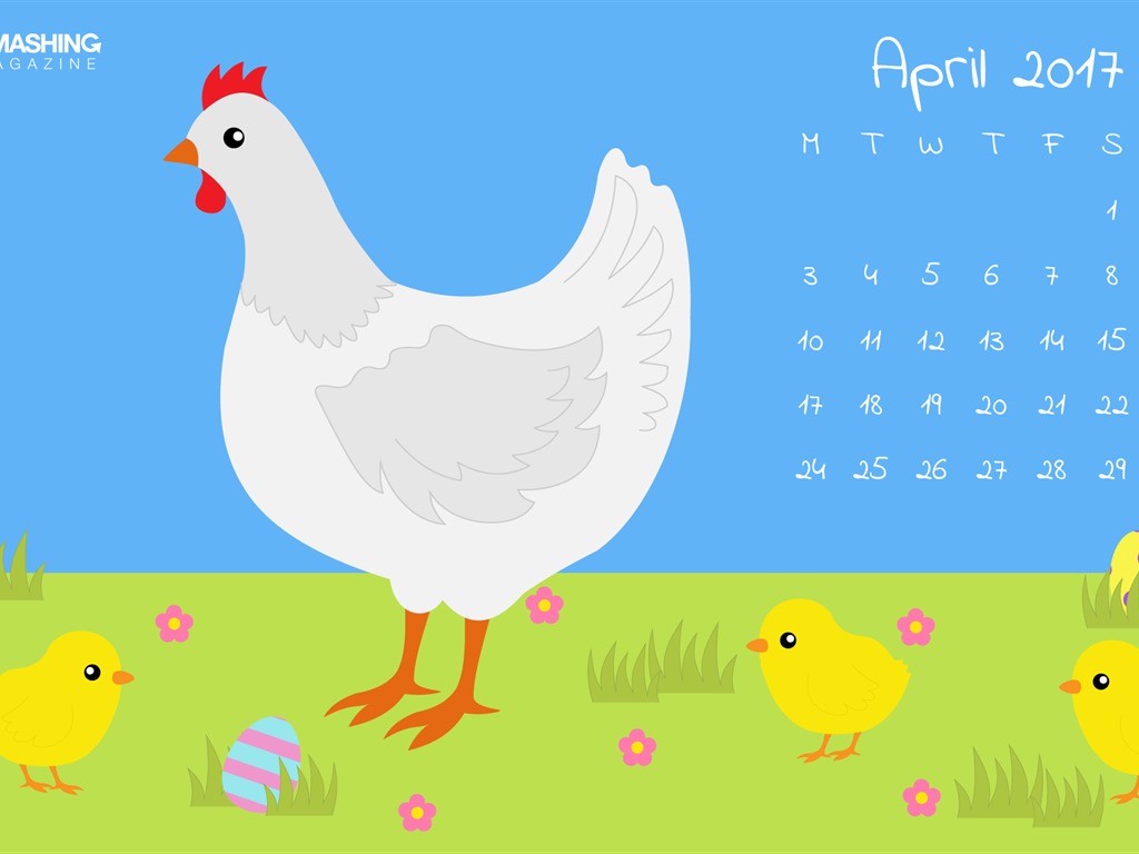 April 2017 Kalender Tapete (2) #1 - 1024x768