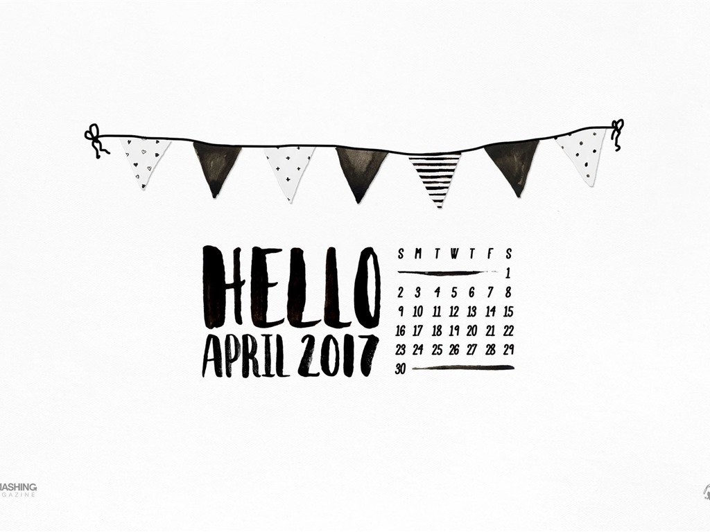 April 2017 calendar wallpaper (2) #4 - 1024x768