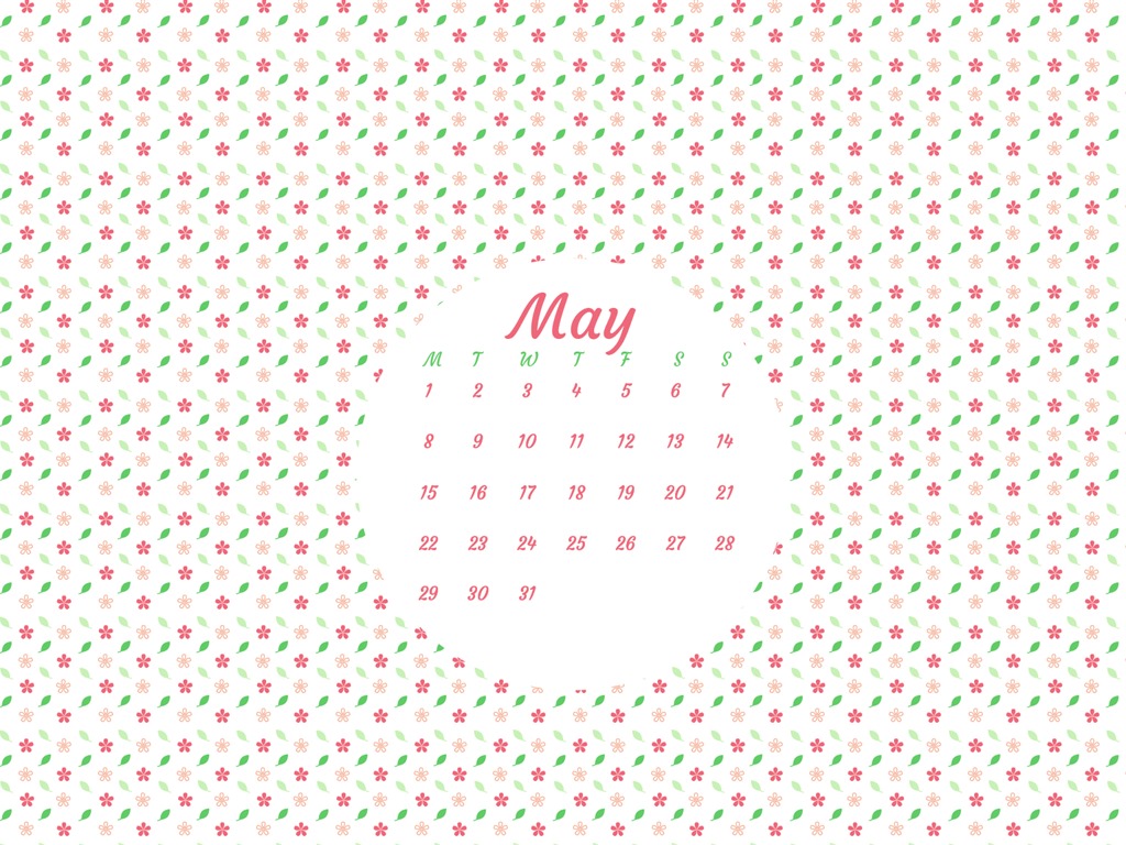 Fondo de pantalla del calendario de mayo de 2017 #8 - 1024x768