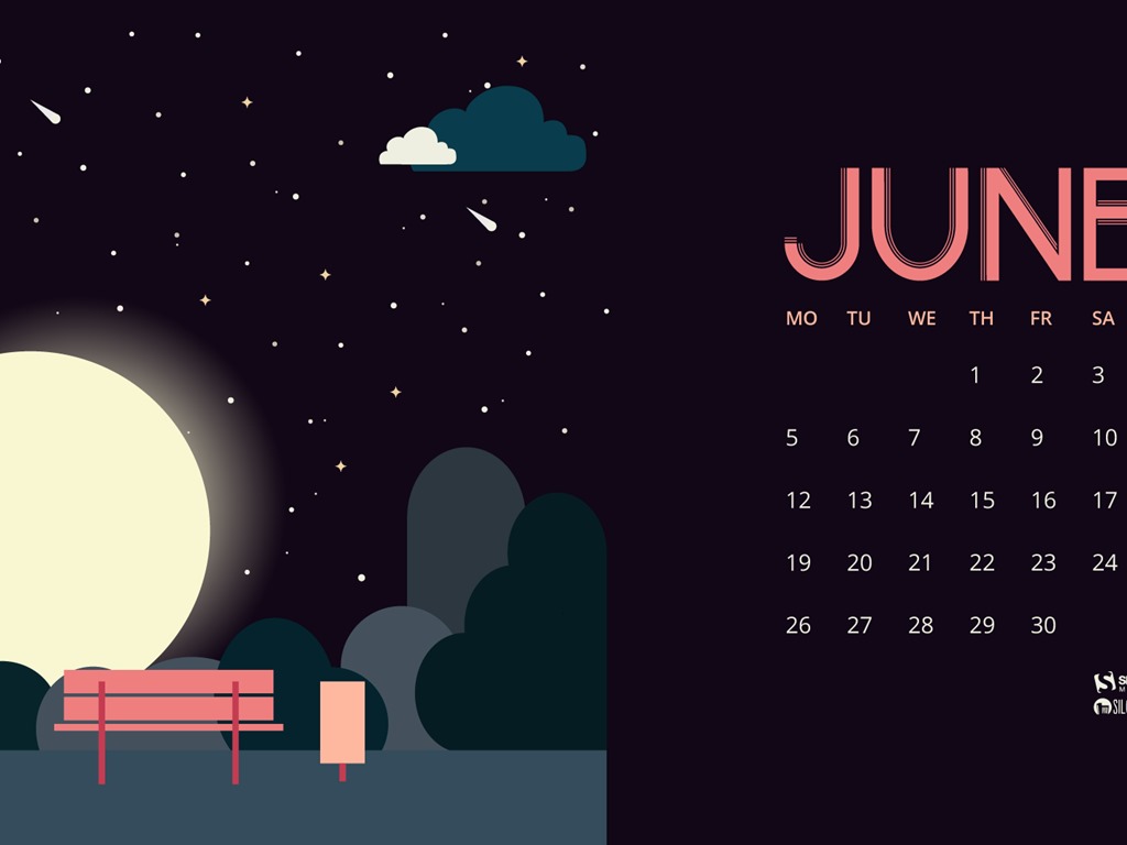 Juni 2017 Kalender Tapete #16 - 1024x768