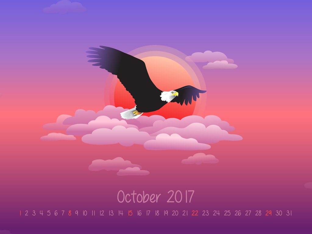 Октябрь 2017 календарь обои #7 - 1024x768