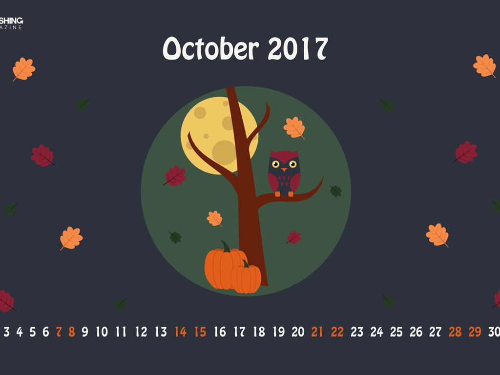 Октябрь 2017 календарь обои #18 - 1024x768