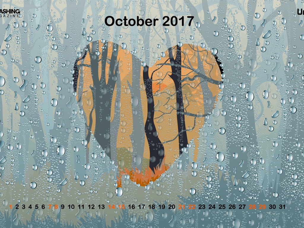 Октябрь 2017 календарь обои #23 - 1024x768