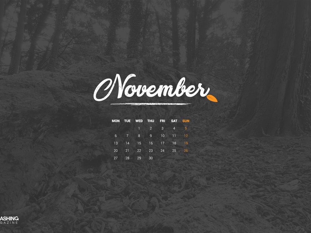 November 2017 Kalendertapete #4 - 1024x768