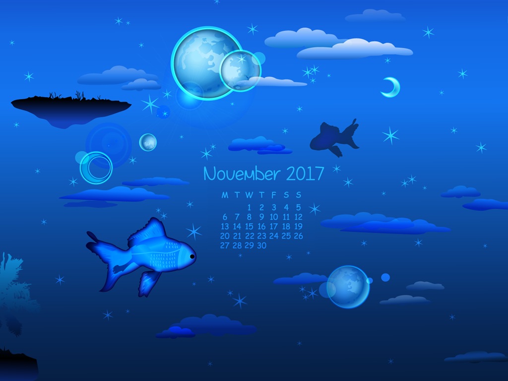 Fond d'écran du calendrier de novembre 2017 #9 - 1024x768