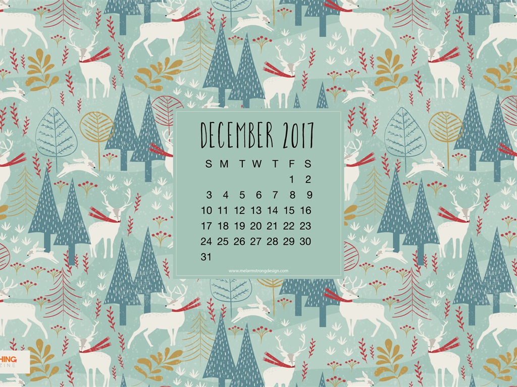December 2017 Calendar Wallpaper #7 - 1024x768
