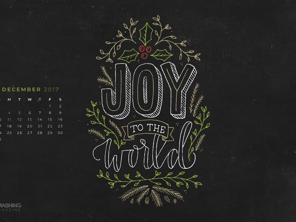 Dezember 2017 Kalender Hintergrund #14 - 1024x768