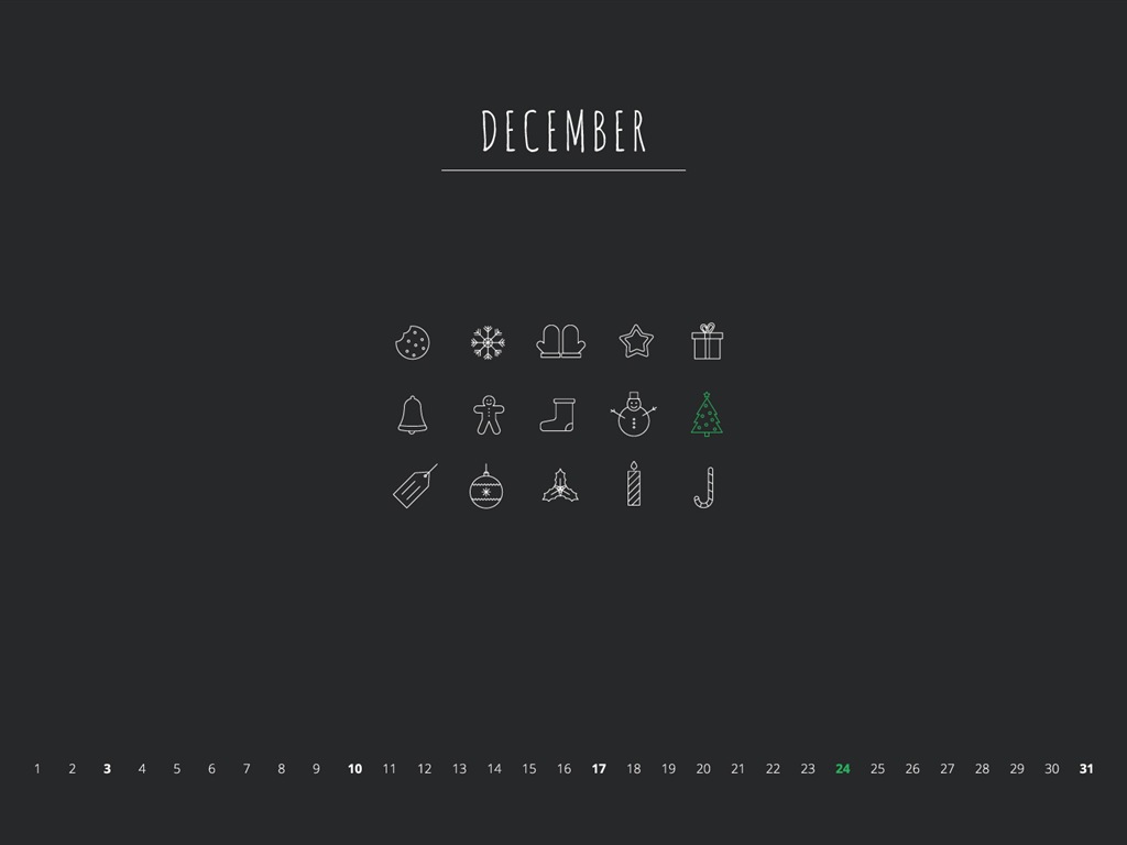 Dezember 2017 Kalender Hintergrund #21 - 1024x768