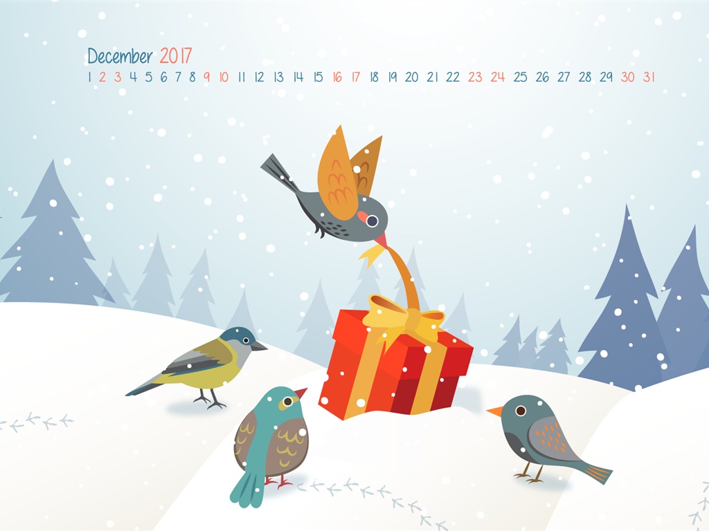 Dezember 2017 Kalender Hintergrund #25 - 1024x768