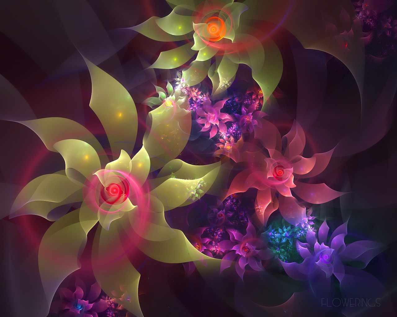 3D Wallpaper Abstract Flower Dream #12 - 1280x1024