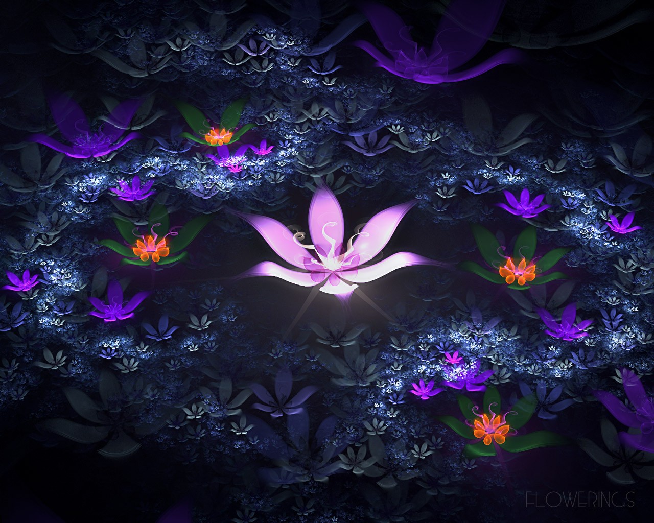 3D rêve abstrait fond d'écran de fleurs #17 - 1280x1024