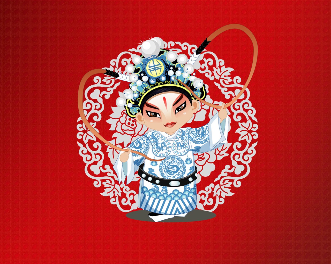 Q-Version von Opera Zeichen cute Tapete #2 - 1280x1024