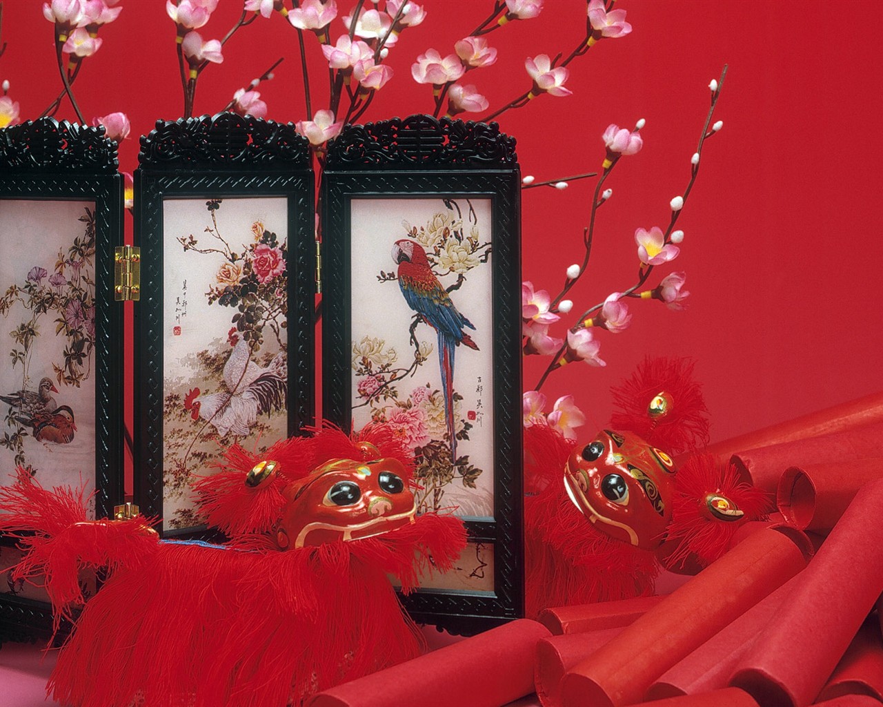 중국 바람 축제 붉은 벽지 #8 - 1280x1024