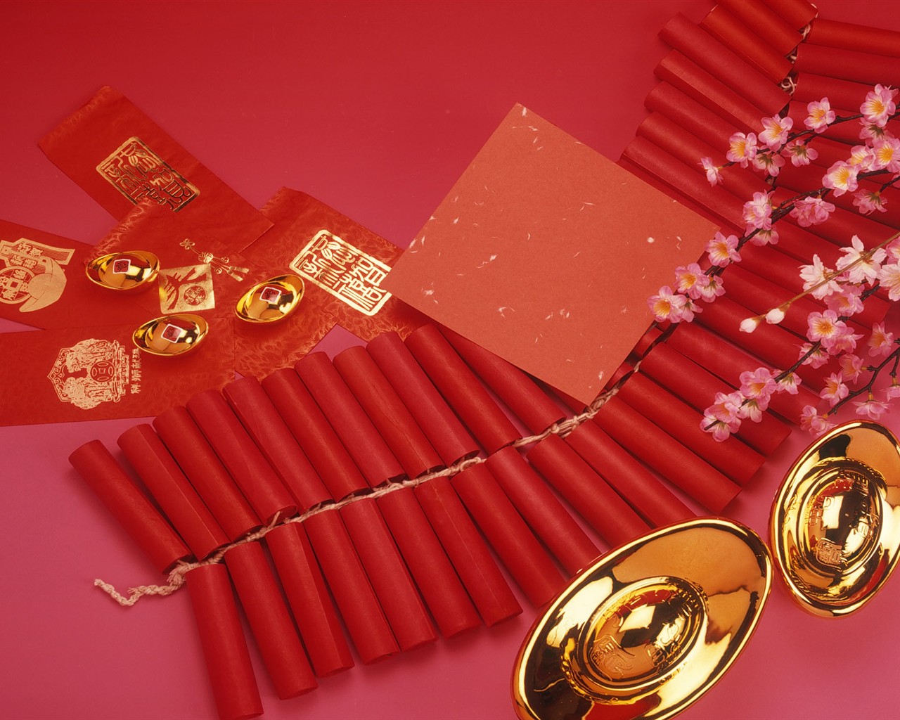 Vent de la Chine papier peint rouge festive #54 - 1280x1024