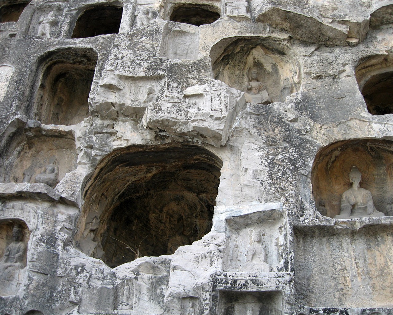 낙양, Longmen의 Grottoes는 배경 화면 #17 - 1280x1024