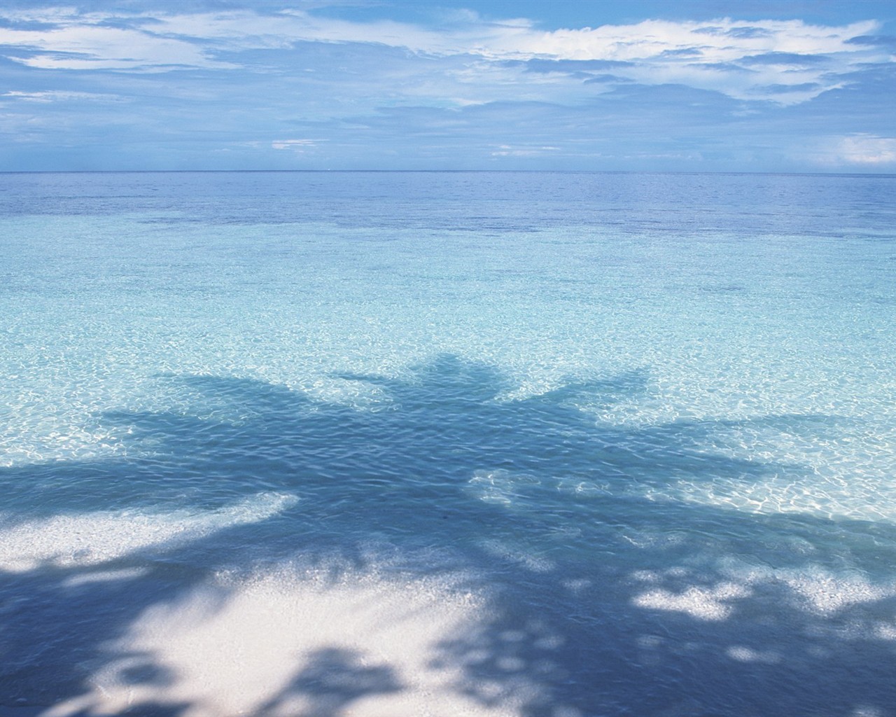 몰디브 물과 푸른 하늘 #5 - 1280x1024
