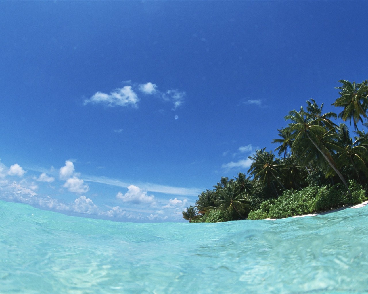 ciel bleu de l'eau aux Maldives et #7 - 1280x1024