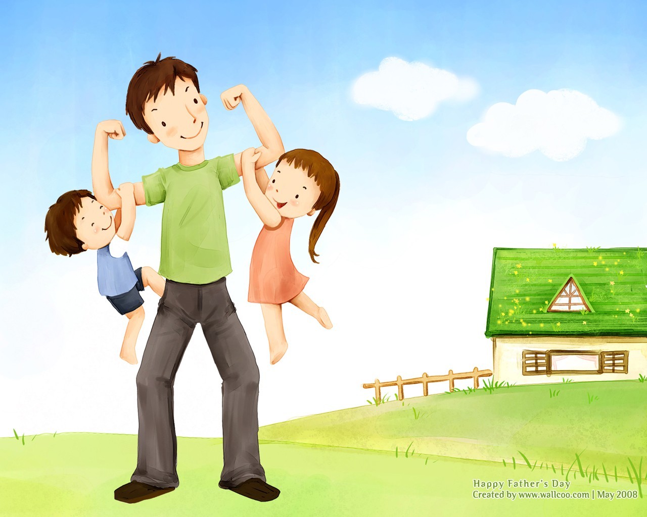 День отца тема южнокорейских обои иллюстратор #13 - 1280x1024