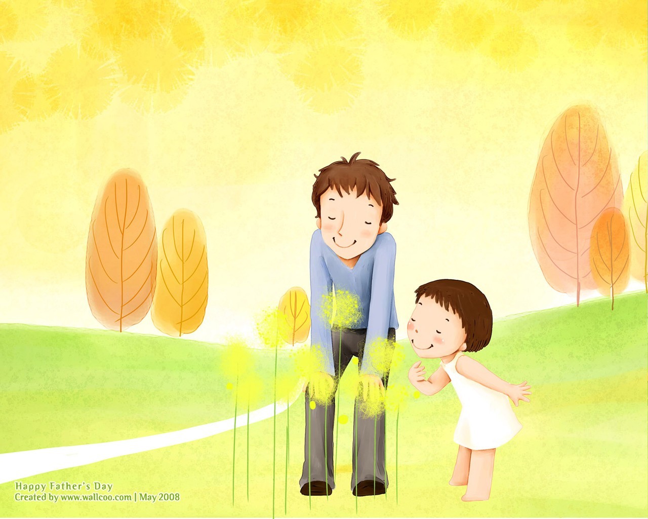 День отца тема южнокорейских обои иллюстратор #15 - 1280x1024