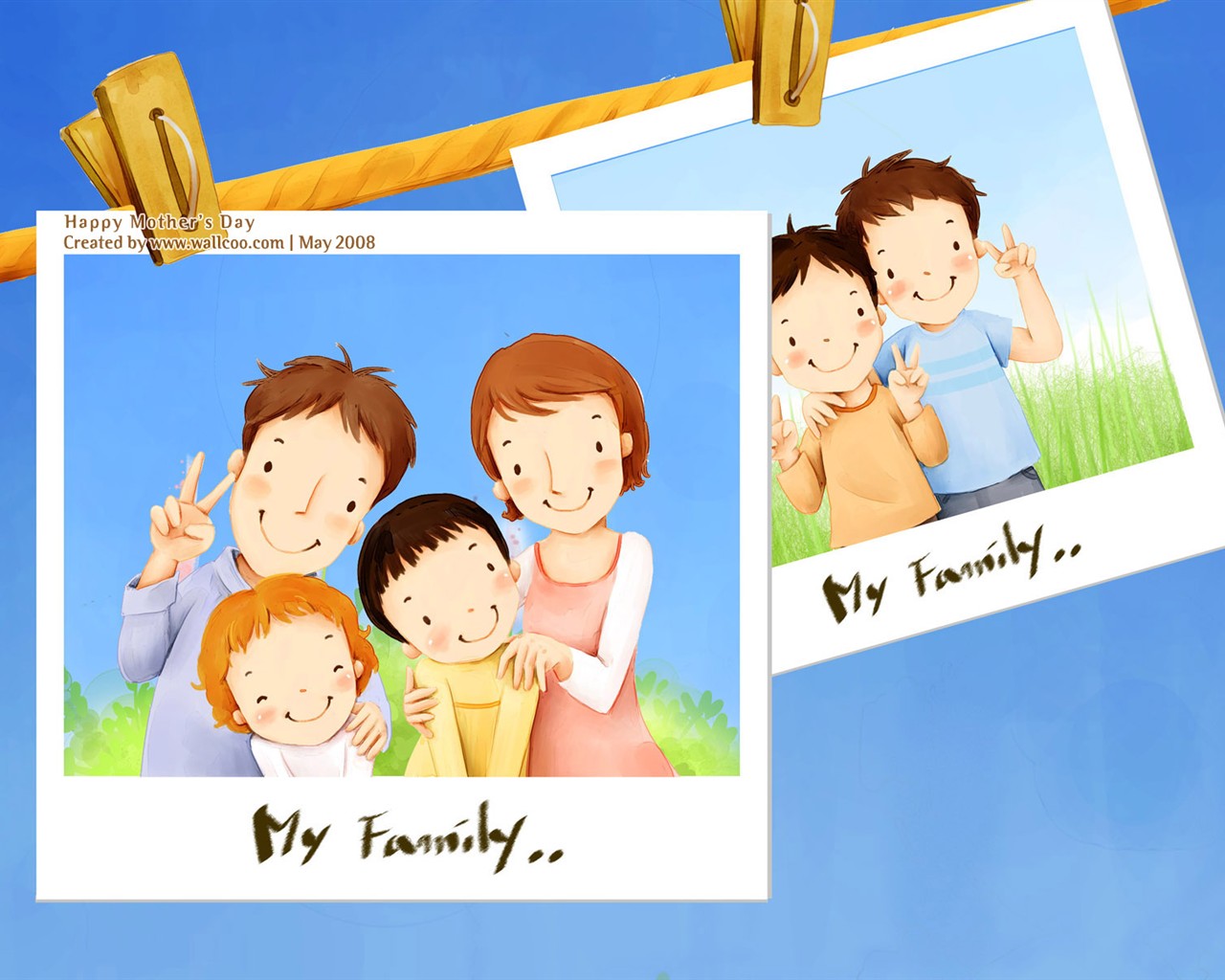 母亲节主题韩国插画壁纸6 - 1280x1024