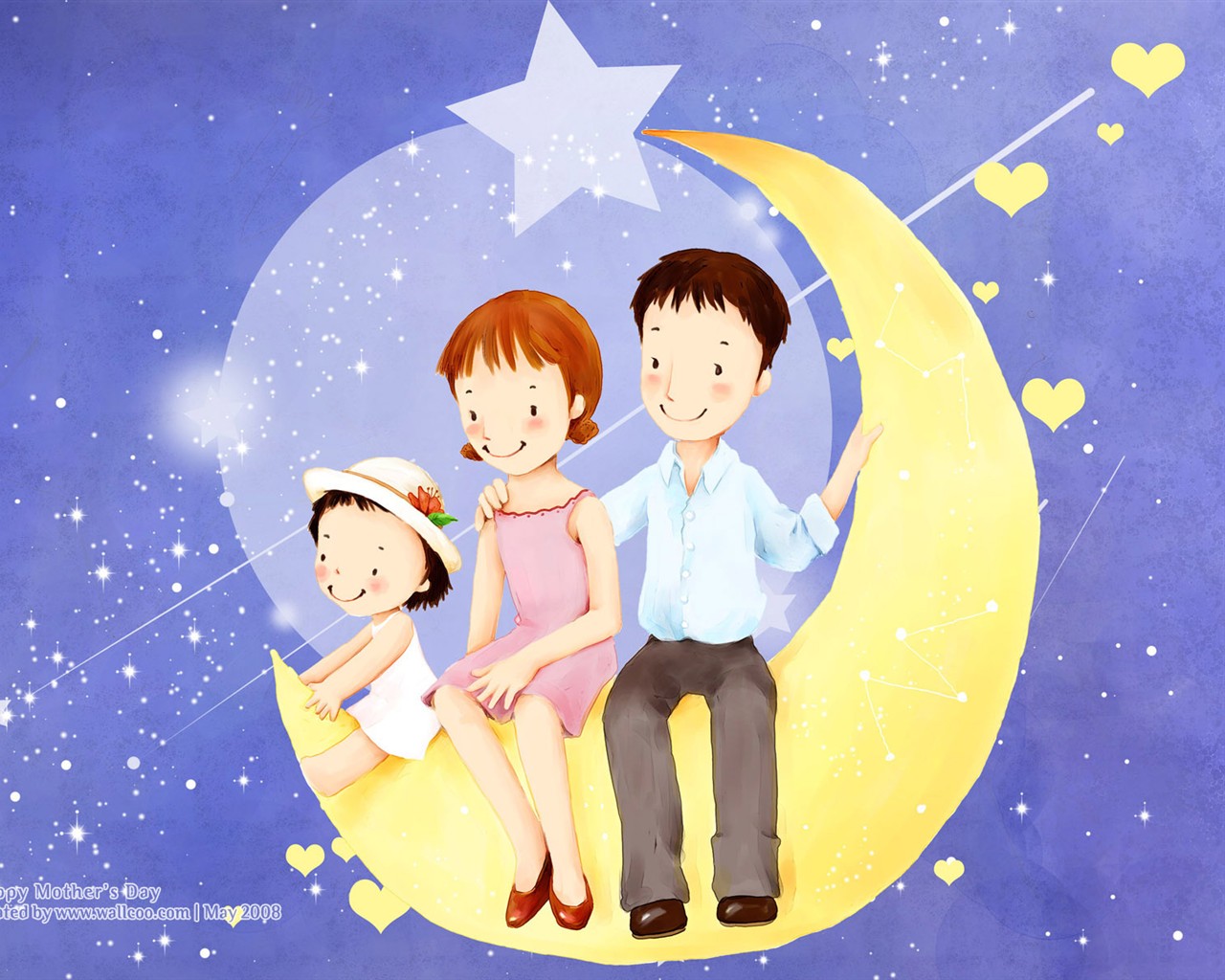 母亲节主题韩国插画壁纸16 - 1280x1024