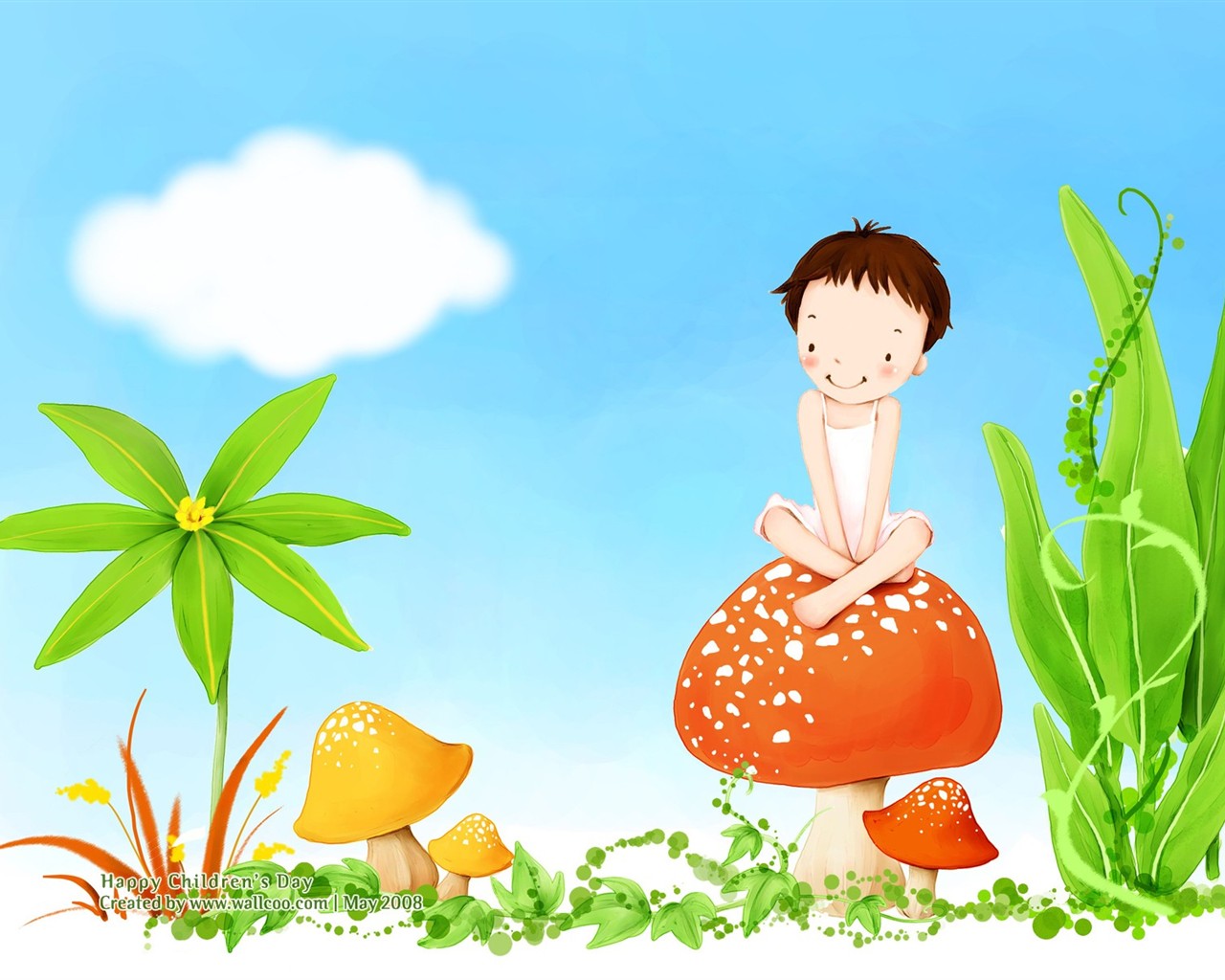 Lovely Children's Day wallpaper illustrator #9 - 1280x1024