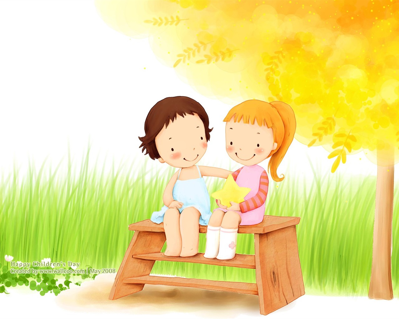 Lovely Children's Day wallpaper illustrator #16 - 1280x1024
